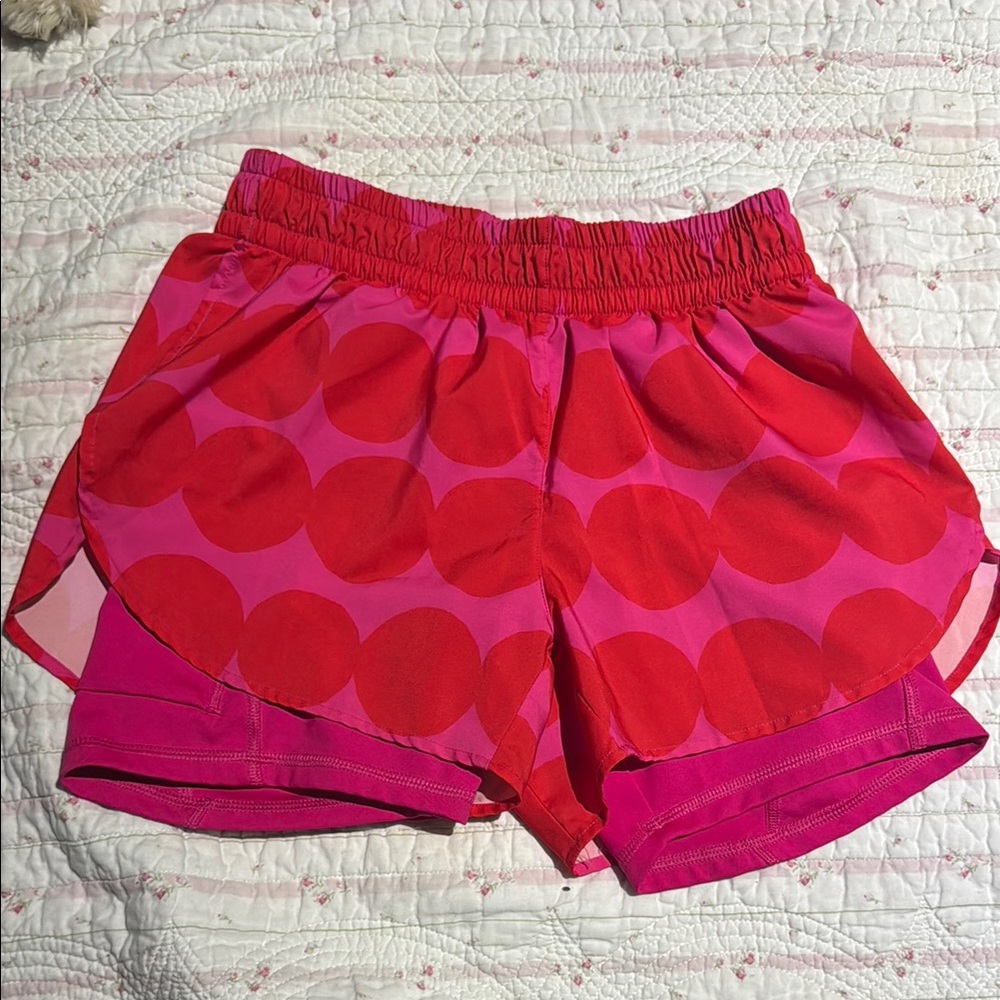 adidas Red and Pink Athletic Shorts